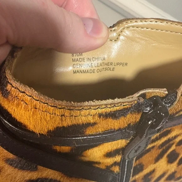 Talbots Dakota Calf Hair Leopard Ankle Boots – Size 8.5 | Block Heel - Picture 9 of 11